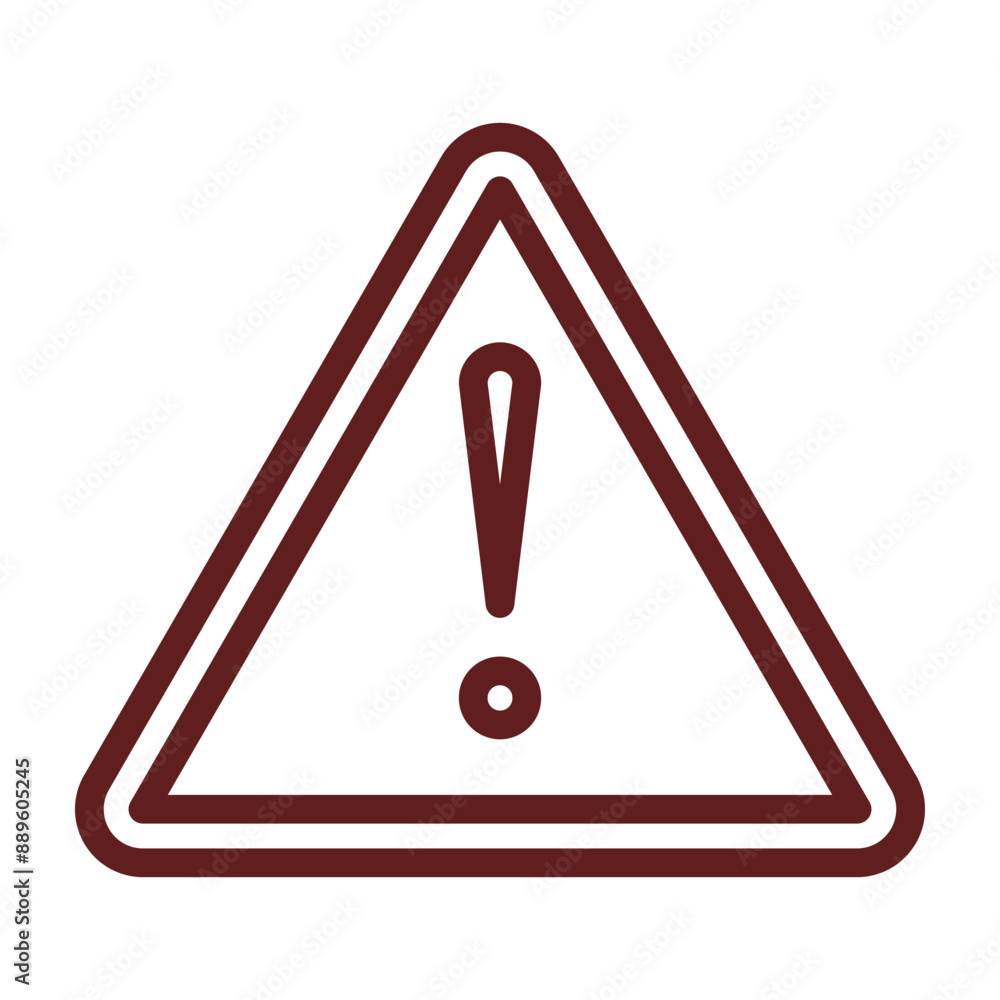 Warning sign (for delivery issues) Vector Line Maroon Icon Design Warning sign (for delivery issues) Vector Line Maroon Icon Design