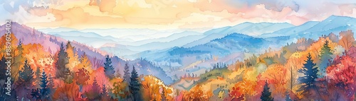 Scenic overlook with a sea of autumn colors,