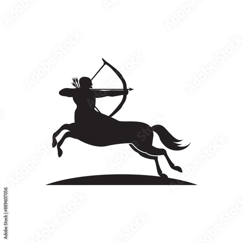 black centaur logo vector template