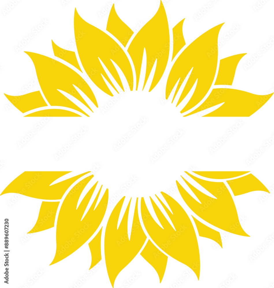 Sunflower, Monogram isolated on white background. Sunflower, Monogram isolated on white background.