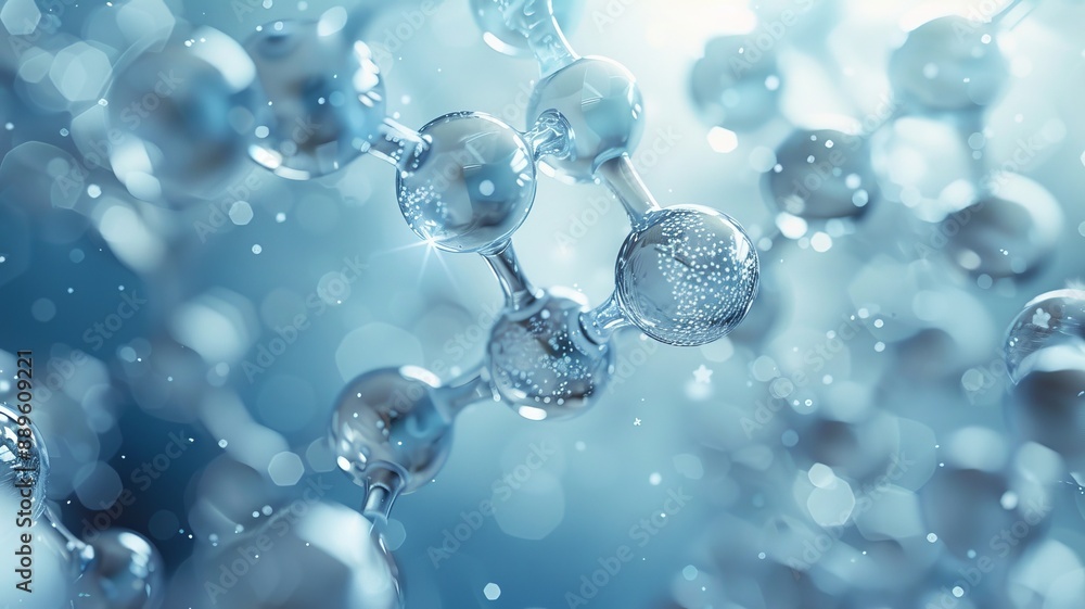 A vibrant illustration of a chemical compound model, with atoms and bonds A vibrant illustration of a chemical compound model, with atoms and bonds