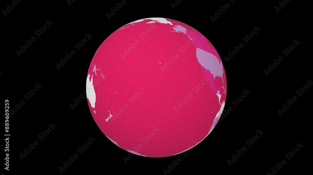 Spinning earth. Tilted sphere view. Slow speed planet rotation. Colored countries style. World map with dense graticule lines on black background. Majestic animation. Spinning earth. Tilted sphere view. Slow speed planet rotation. Colored countries style. World map with dense graticule lines on black background. Majestic animation.