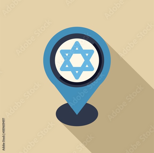 Blue location pin indicating a synagogue, jewish community center, or place of jewish interest