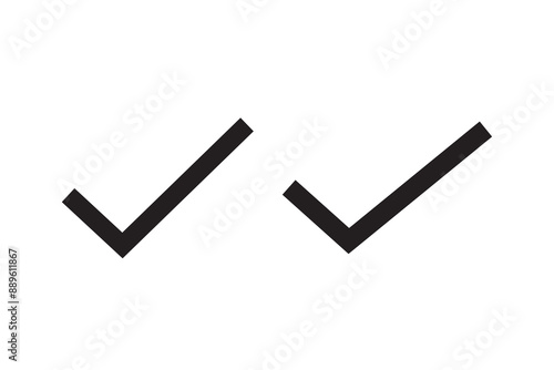 Check mark icon vector set. Check box icon with right or yes checkmark icons. Tick box, checkbox symbol sign vector illustration.