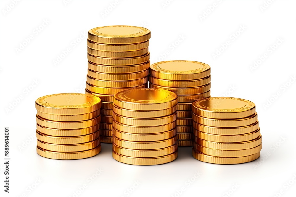 Gold Coins Isolated on transparent Background. Stacks of shiny coins for display or collecting Gold Coins Isolated on transparent Background. Stacks of shiny coins for display or collecting