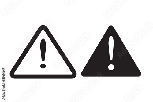 exclamation mark of warning attention. Vector illustration. Danger, attention, red and black fatal error message element. Caution alarm icons set. Alert icon in circle.