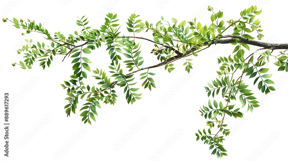 Branch with Lush Green Leaves Branch with Lush Green Leaves