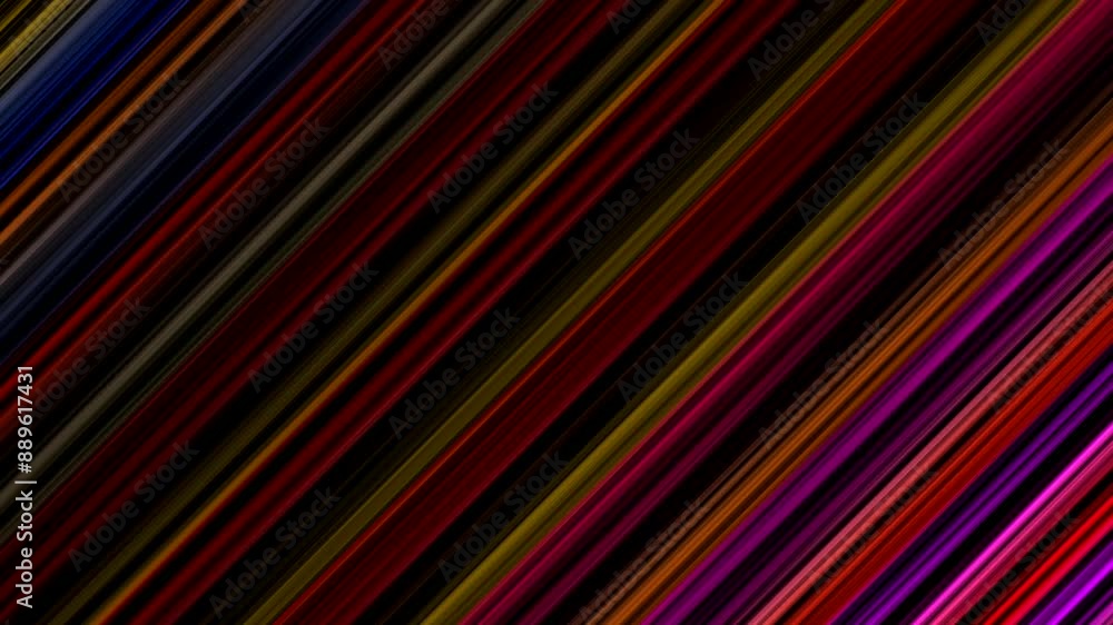 Multicolored lines background. Seamless loop animation of diagonal lines changing colors. Multicolored lines background. Seamless loop animation of diagonal lines changing colors.