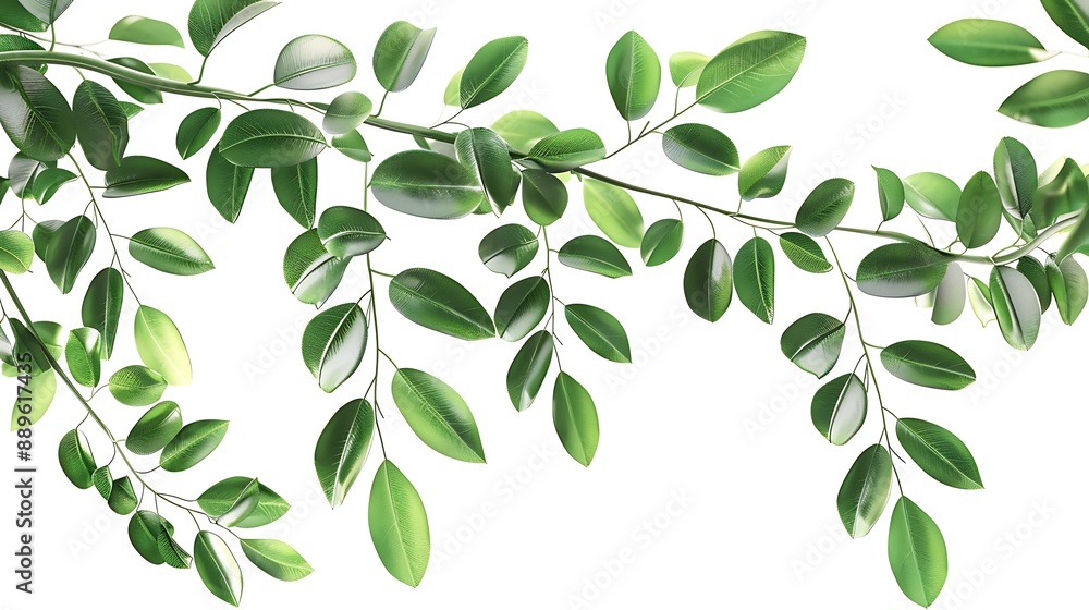 Branch with Lush Green Leaves Branch with Lush Green Leaves