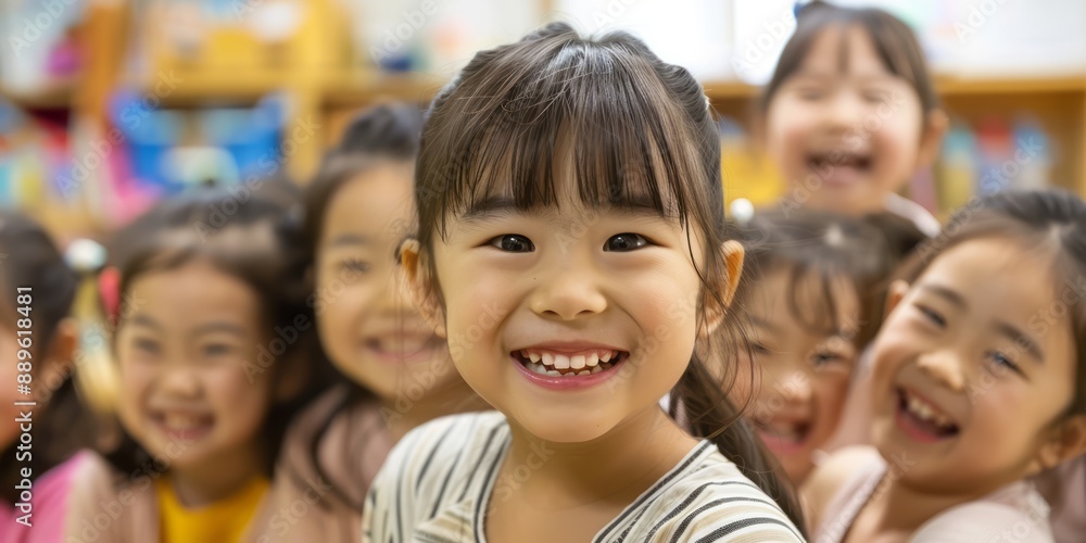 Asian children study in classroom at school. Asian children study in classroom at school.