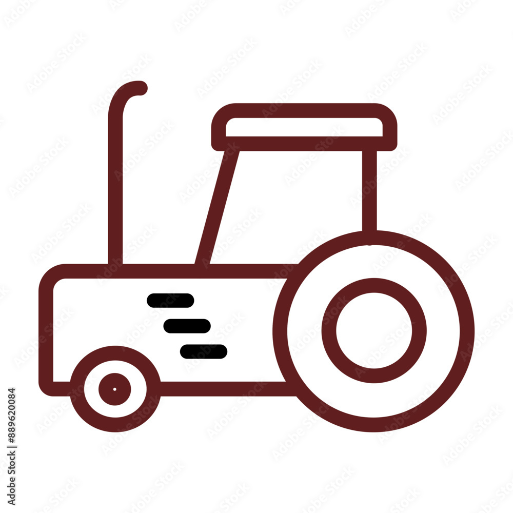 Tractor Vector Line Maroon Icon Design Tractor Vector Line Maroon Icon Design
