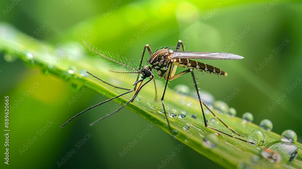 macro photography of a mosquito in a green leaves macro photography of a mosquito in a green leaves