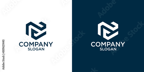 initial letter N abstract logo design vector
