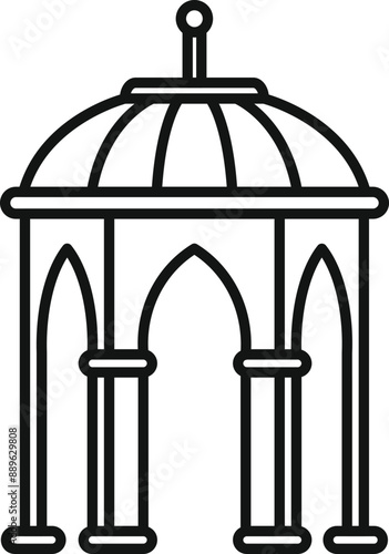 Elegant gazebo with a domed roof, perfect for relaxing in a park or garden