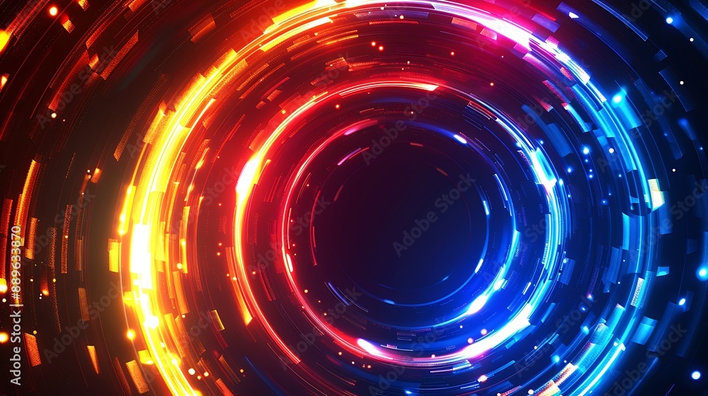 Obraz premium Abstract Neon Light Circles