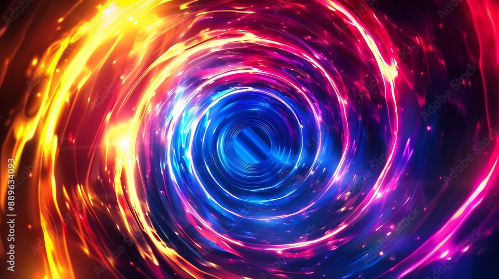 Abstract Neon Light Circles Abstract Neon Light Circles