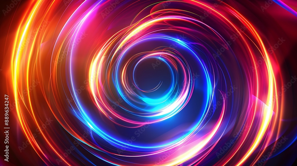 Abstract Neon Light Circles Abstract Neon Light Circles