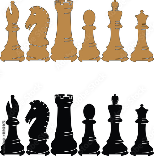 Chess Pieces Eps, Chessboard Pieces Eps, Chess Pieces Silhouette - Chess Pieces Eps - King Eps, Queen Eps, Knight Eps, Pawn Eps, Horse Eps, Bishop Eps, Rook Eps, Silhouette, clipart Digital Download