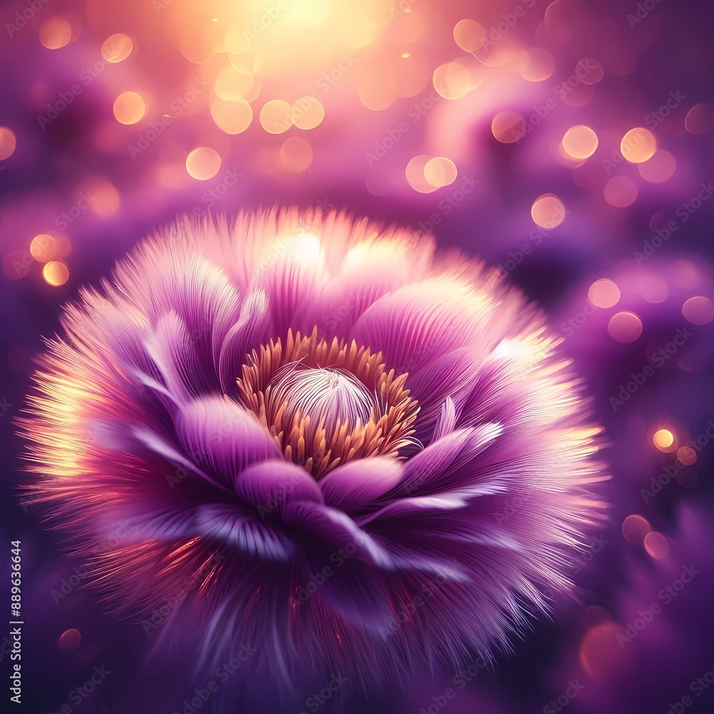 A close up of a Dandelion on a magenta lagun background, created with generative AI A close up of a Dandelion on a magenta lagun background, created with generative AI