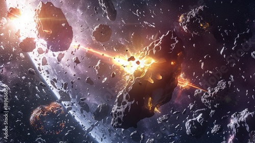 Wallpaper Mural A fierce battle between two rival factions over a valuable asteroid belt. Torontodigital.ca
