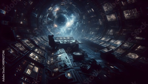 Fototapeta Naklejka Na Ścianę i Meble -  Interior of an abandoned space station