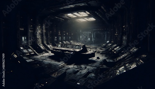 Fototapeta Naklejka Na Ścianę i Meble -  Interior of an abandoned space station