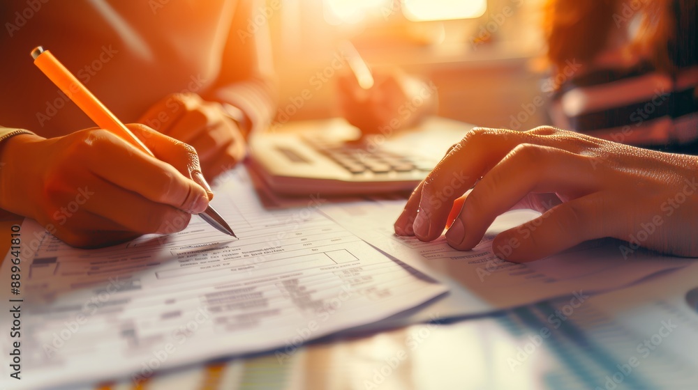 © AbiScene - Dynamic Duo Teamwork and Precision in Financial Planning Meeting