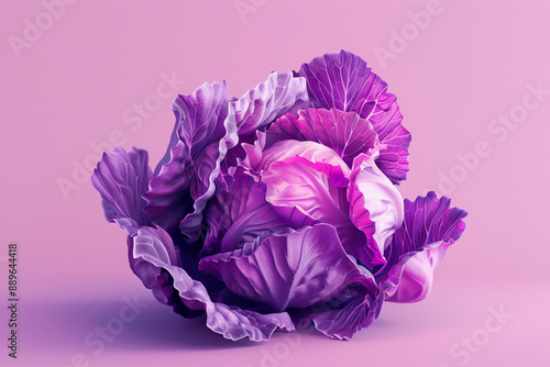 purple cabbage isolated purple background