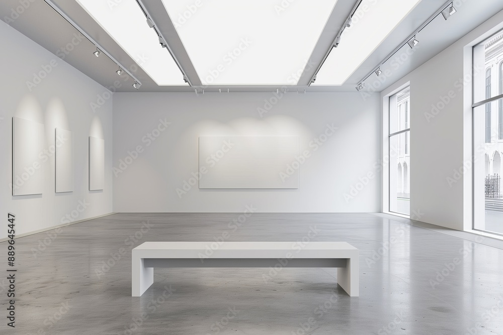 3D rendering illustration of blank walls white cube gall 3D rendering illustration of blank walls white cube gall