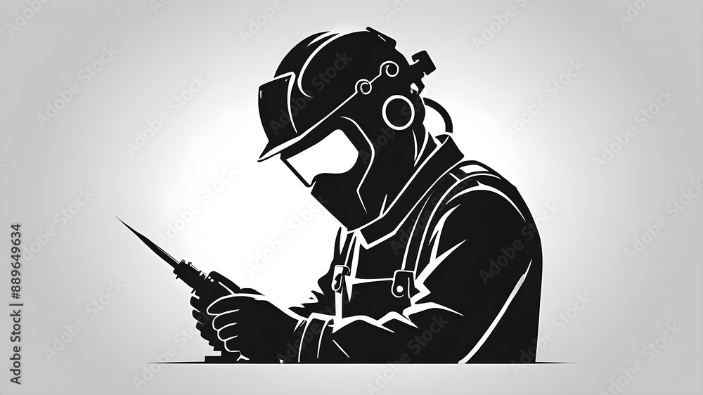 Welding logo icon on white background. Generative AI Welding logo icon on white background. Generative AI