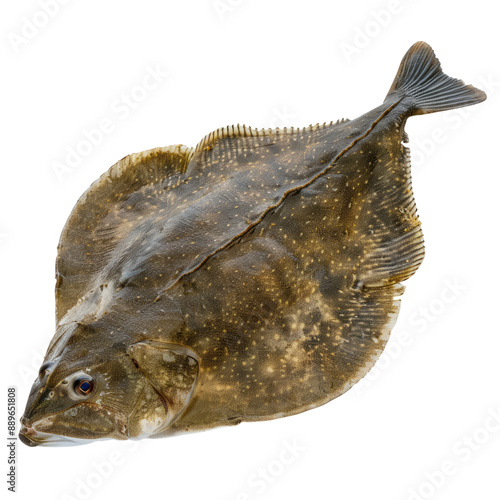 Photo of flounder fish isolated on transparent background