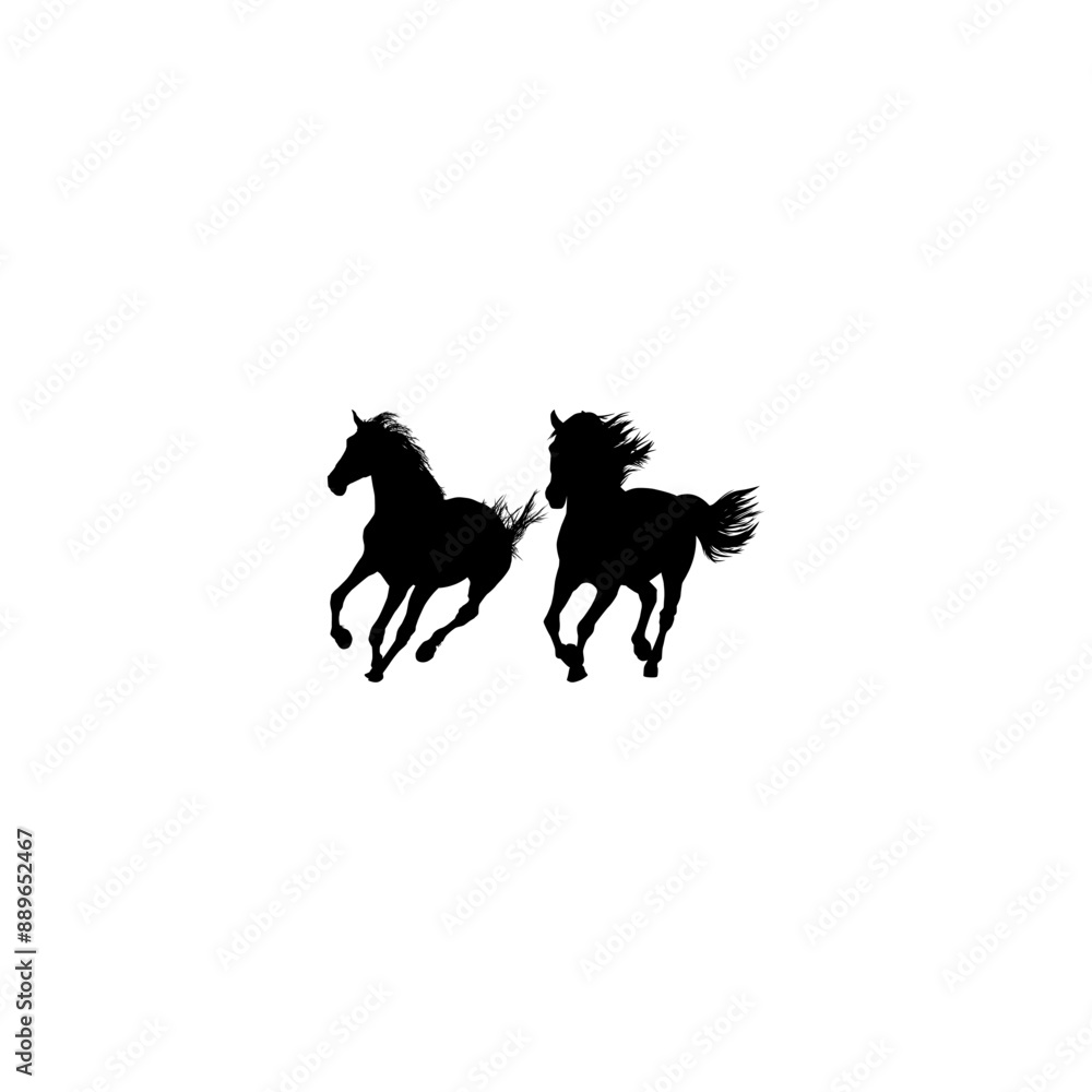 Pair Horse Silhouette, flat style, can use for Logo Gram, Art Illustration, Emblem, Pictogram, Apps, Website or Graphic Design Element. Vector Illustration Pair Horse Silhouette, flat style, can use for Logo Gram, Art Illustration, Emblem, Pictogram, Apps, Website or Graphic Design Element. Vector Illustration