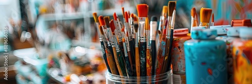  large assortment of art supplies in the art store - paints, brushes, and more for the professional or hobbyist artist on display in a studio/retail space