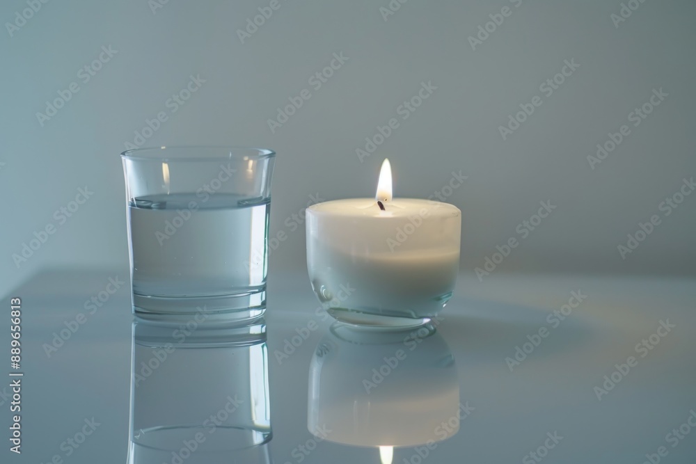 A calming atmosphere with a softly lit candle and refreshing infused water, perfect for relaxation. The gentle glow of the candle creates a sense of serenity in the surrounding space. A calming atmosphere with a softly lit candle and refreshing infused water, perfect for relaxation. The gentle glow of the candle creates a sense of serenity in the surrounding space.
