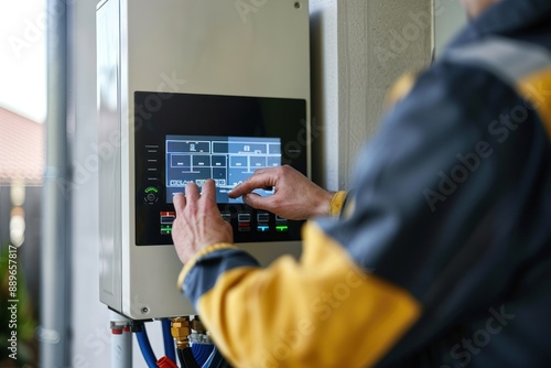 A Technician Configuring an Advanced Control Panel