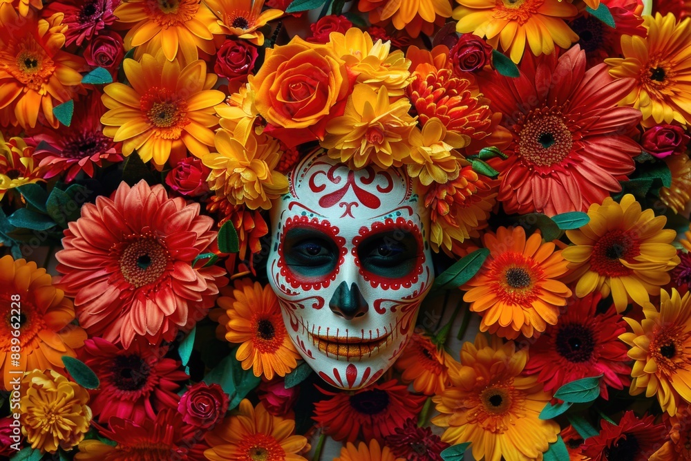 Sugar Skull with Flowers Sugar Skull with Flowers