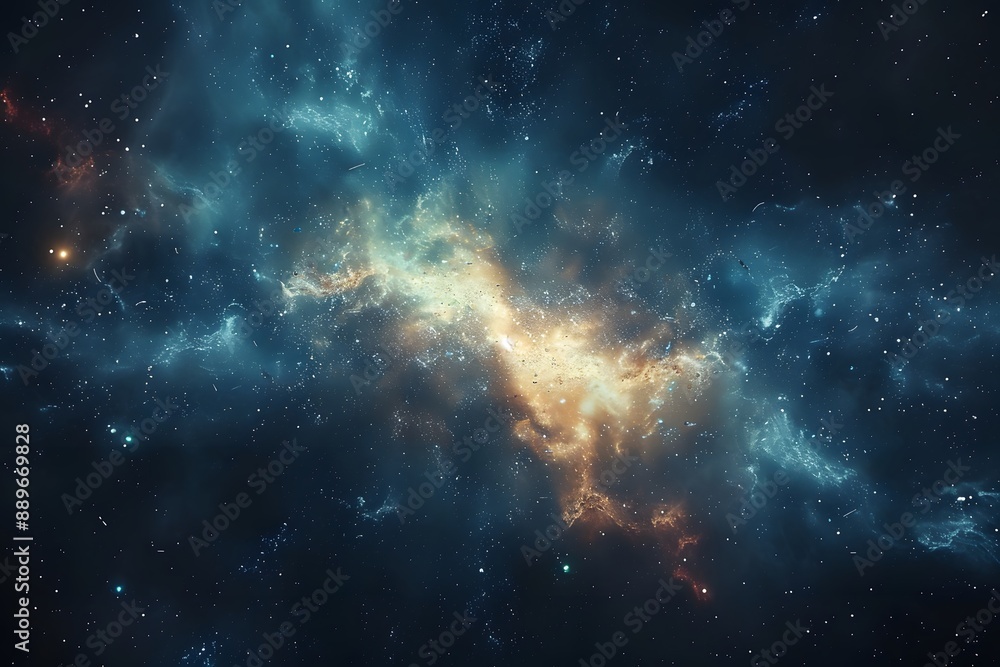 Fototapeta premium Stunning Cosmic Nebula Illuminated in Deep Space
