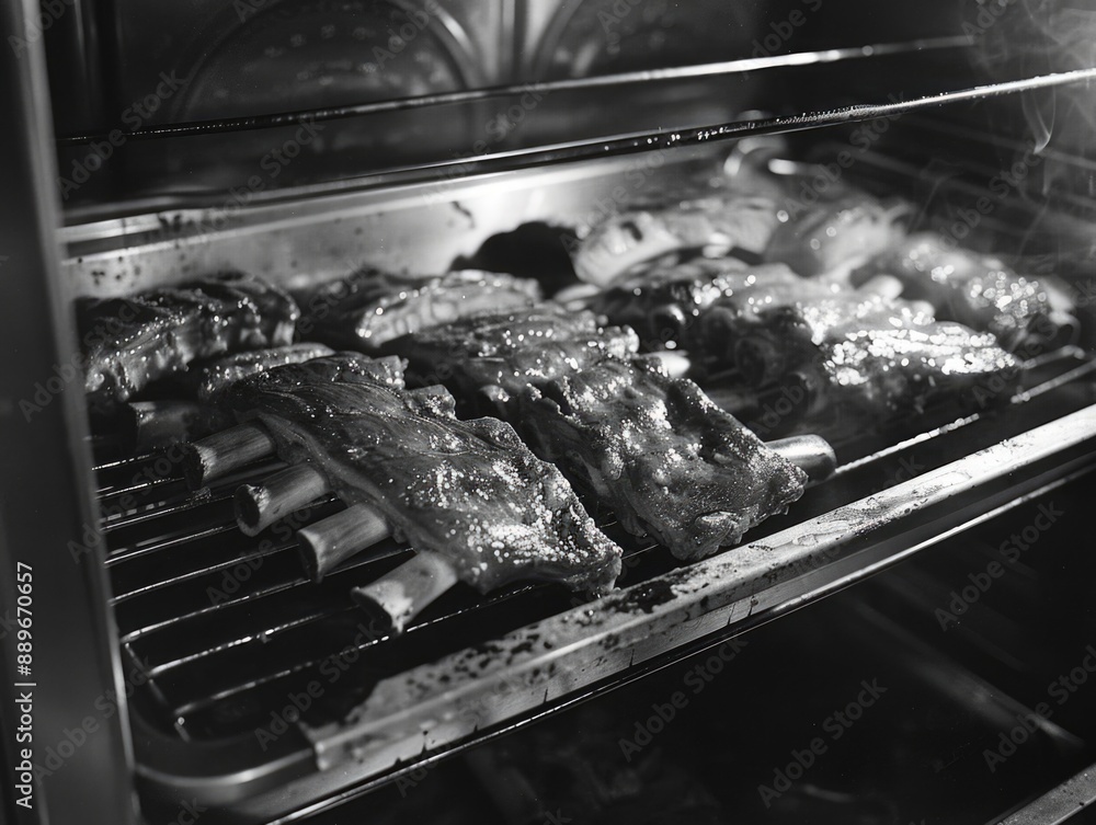 Meat roasting in oven Meat roasting in oven