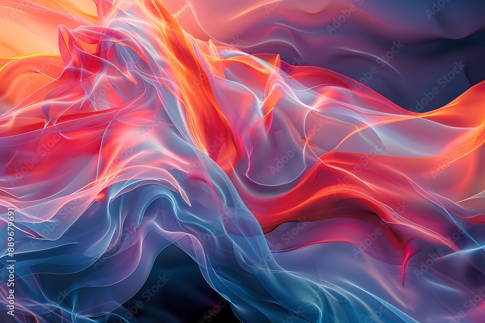 Vibrant Abstract Waves of Colorful Light Vibrant Abstract Waves of Colorful Light