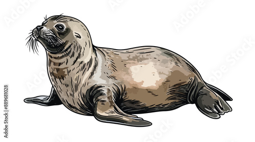 Waxing seal with stripe Handdrawn drawn illustration Handdrawn