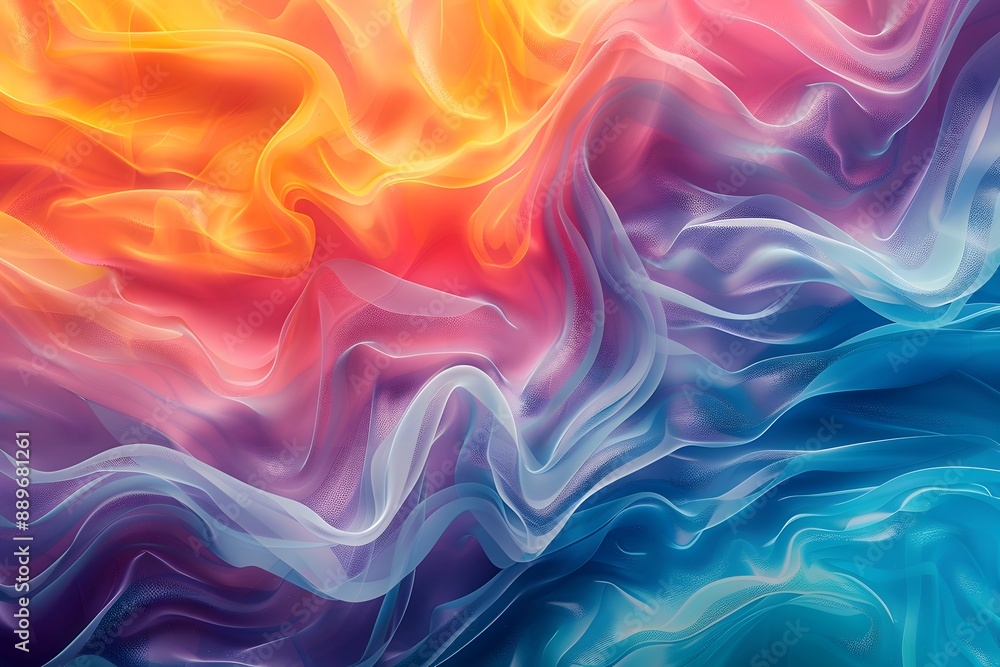 custom made wallpaper toronto digitalVibrant Abstract Waves of Colorful Fabric