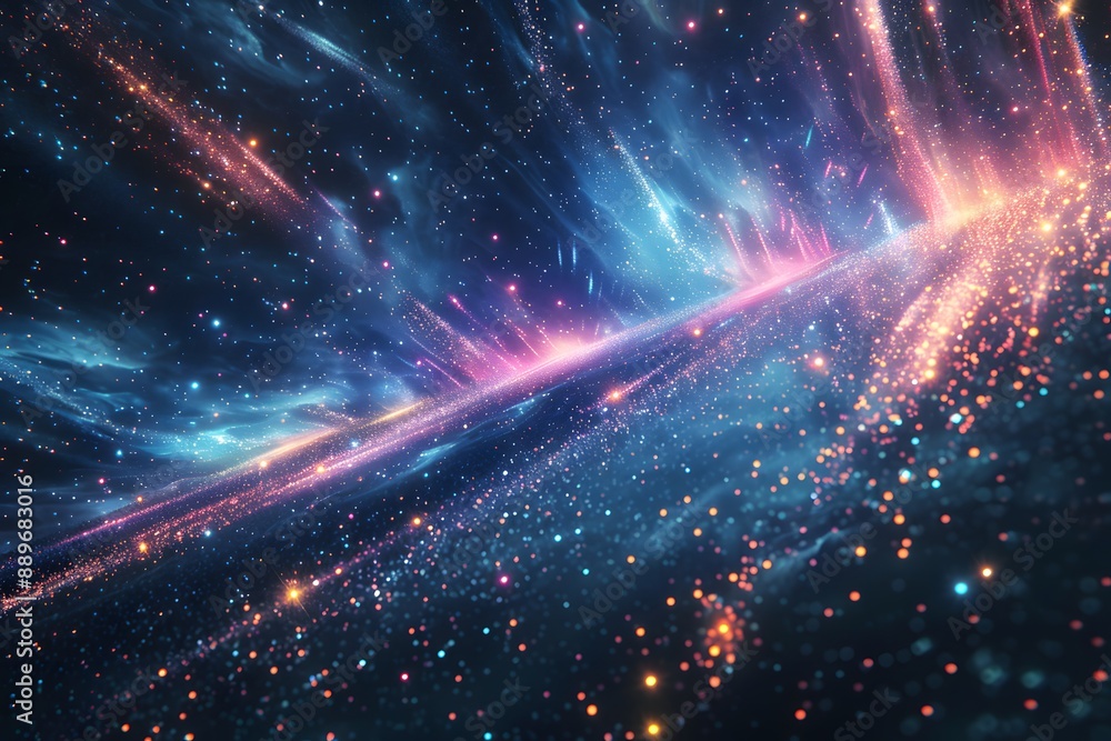 Mesmerizing Cosmic Landscape with Vibrant Nebulae and Starfields Mesmerizing Cosmic Landscape with Vibrant Nebulae and Starfields