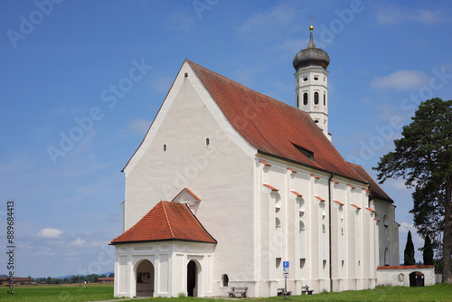 Close up of the pilgrimage church St. Coloman in Schwangau - Bavaria, Germany photo