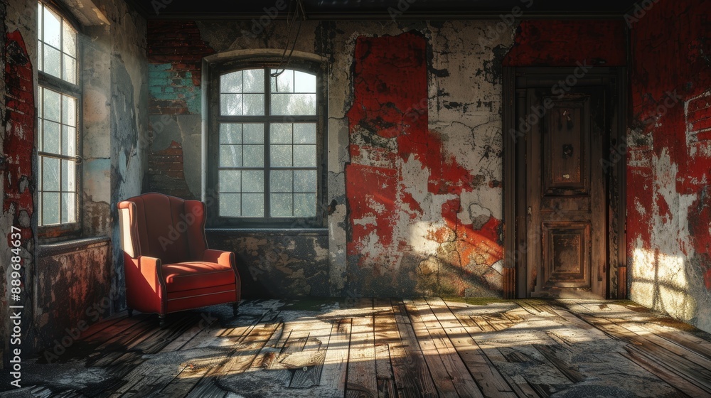 Fototapeta premium Interior background 3d render, Generative AI