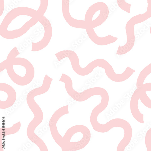 Seamless abstract pattern with squiggles and scribbles. Weaved curved lines. Chaotic ink scribbles decorative texture. Messy doodles, wavy and curly lines.