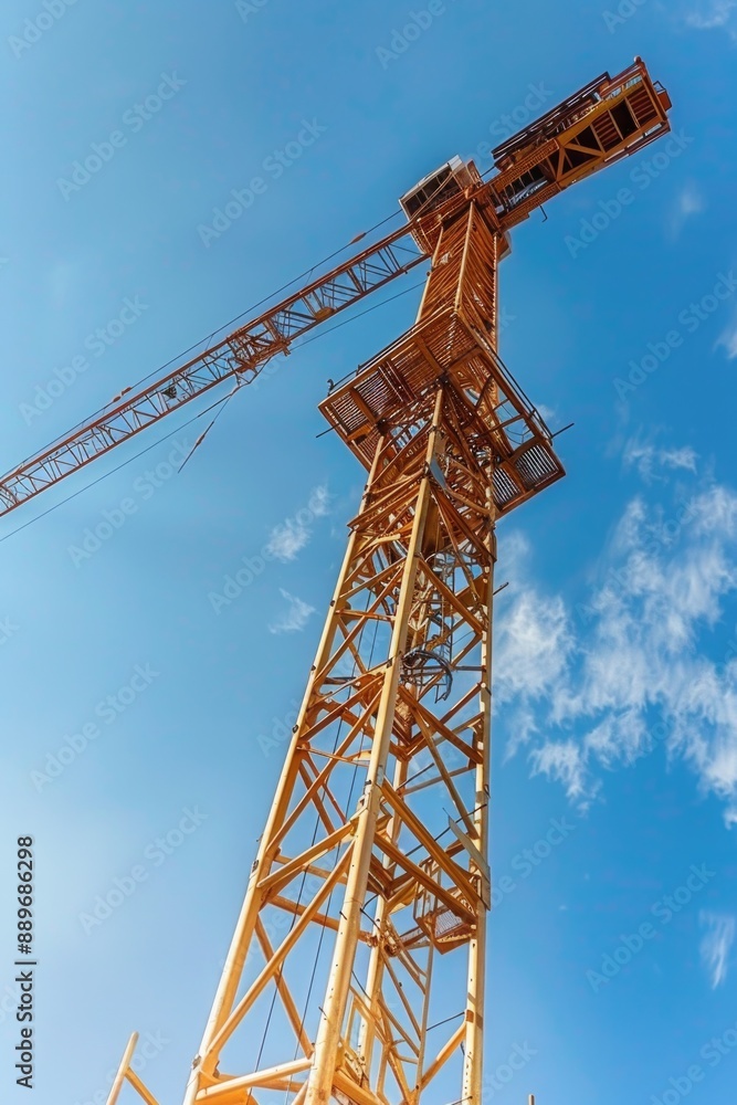 Crane on Building Rooftop Crane on Building Rooftop