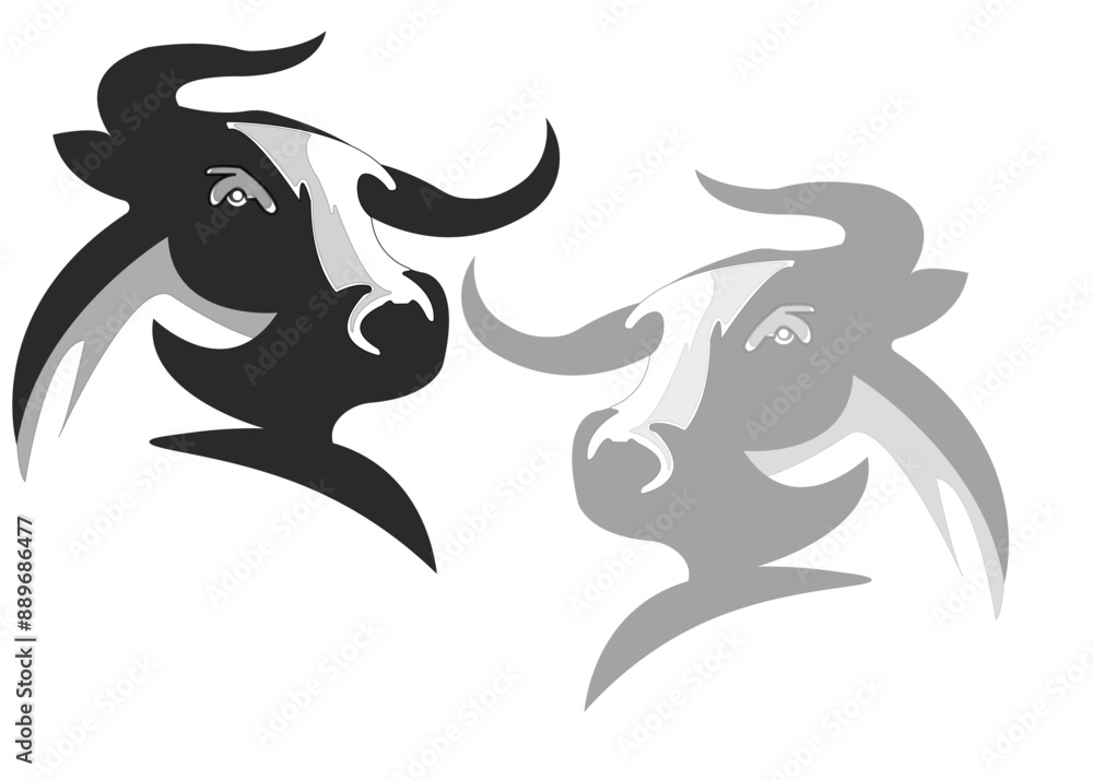 Fototapeta premium Bull icons for business