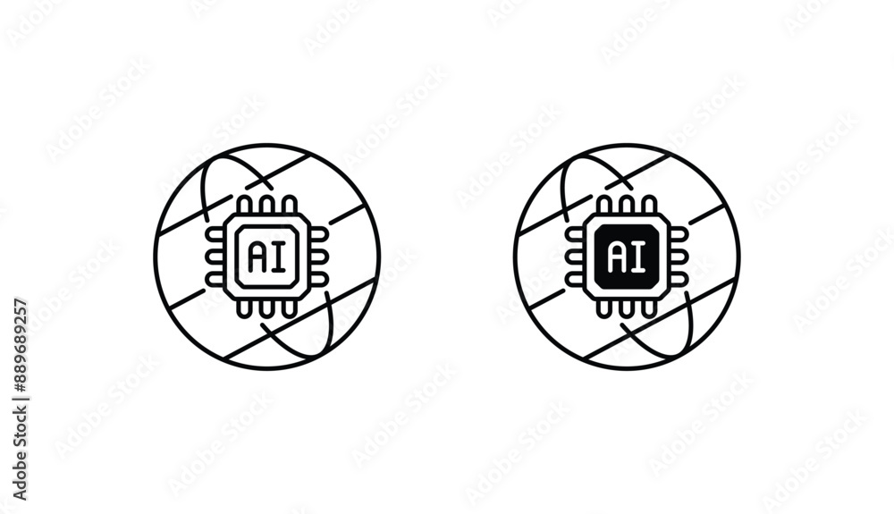 Obraz premium Globe icon design with white background stock illustration