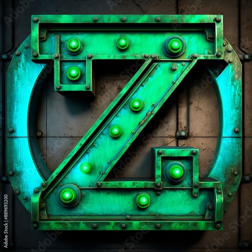 LETTER Z ILLUMINATED INDUSTRIAL FONT photo