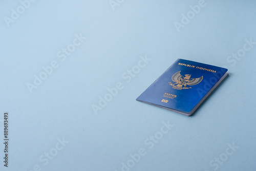 Physical paper international passport of Indonesian citizen photo